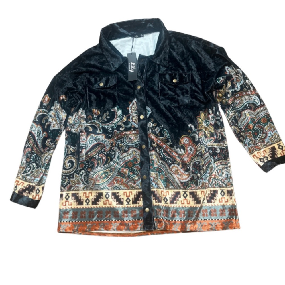 NWT Lily By Firmiana Velvet Jacket 3XL
